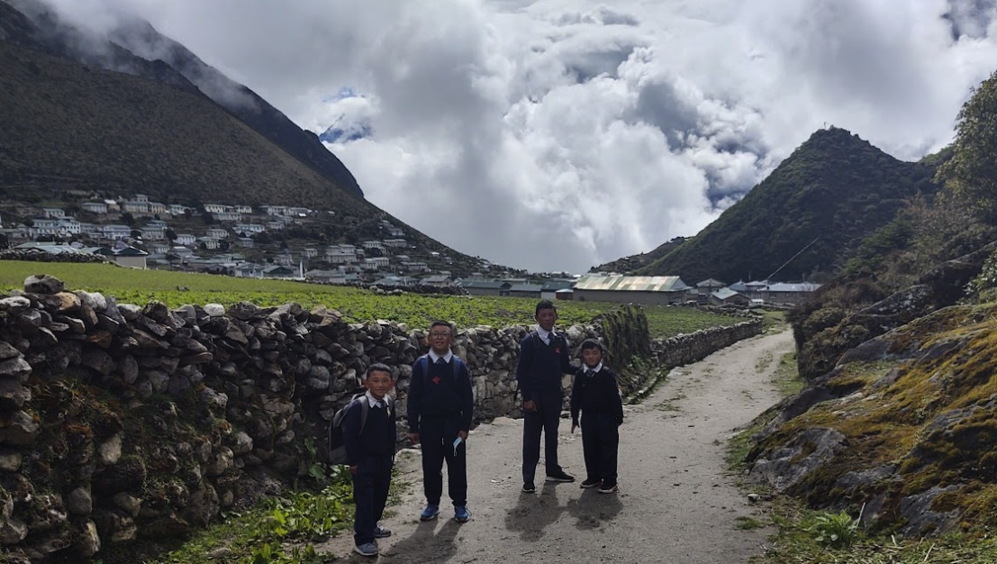 Students from the Sir Edmund Hillary School in Khumjung, Nepal